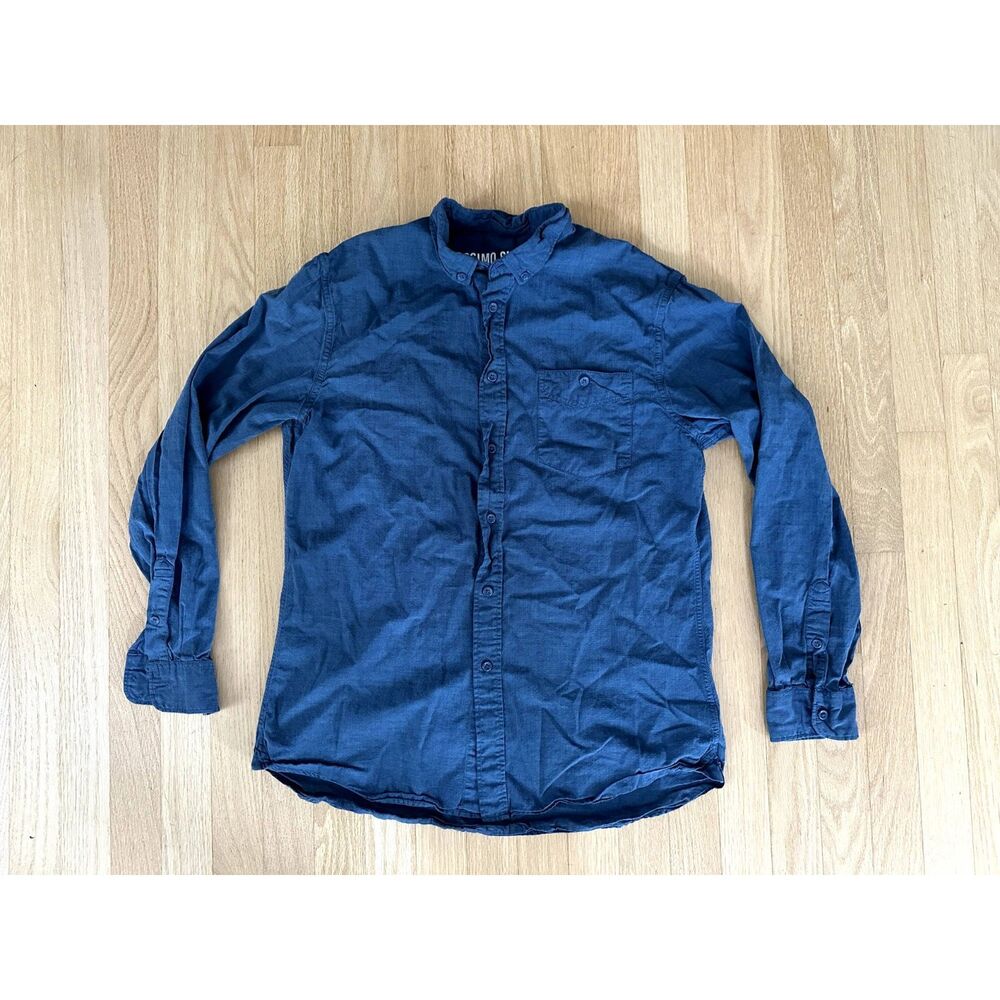 MOSSIMO Supply Co. Men's Long Sleeve Button Down Blue Shirt Size Small